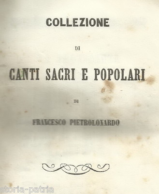 Puglia, Bari, Bitonto, Santo Spirito: Canti Sacri E Popolari, 1859