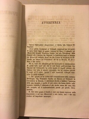 Brescia: L'Orefice Gualla Contro Il Deputato La Masa   Giuridica   Bevilacqua La Masa, 1866
