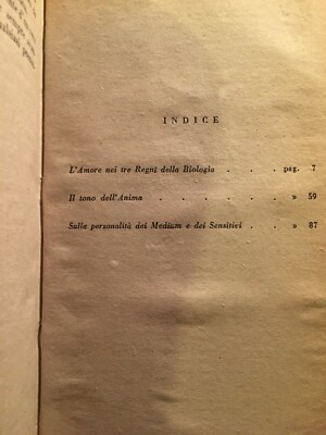 Metabiologia, Metapsichica, Botanica, Zoologia, Medium E Sensitivi   Mendicini