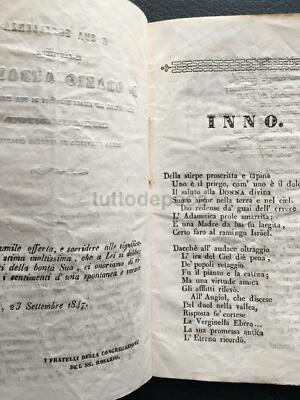Chieti (Abruzzo): Inno Devozionale Per La Festa Del Rosario Francesco Vicoli E Giuseppe Liberali (1847)