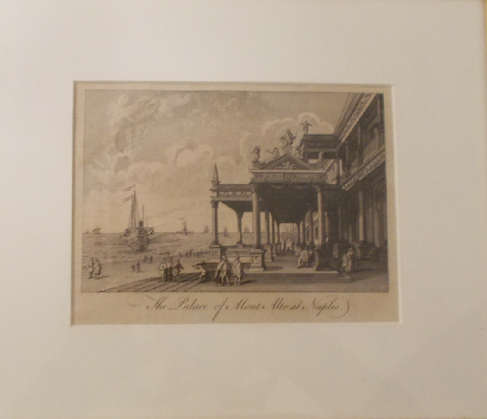 Napoli: Antica Veduta Portuale E Monumento Artistico Palazzo Montalto, Animata