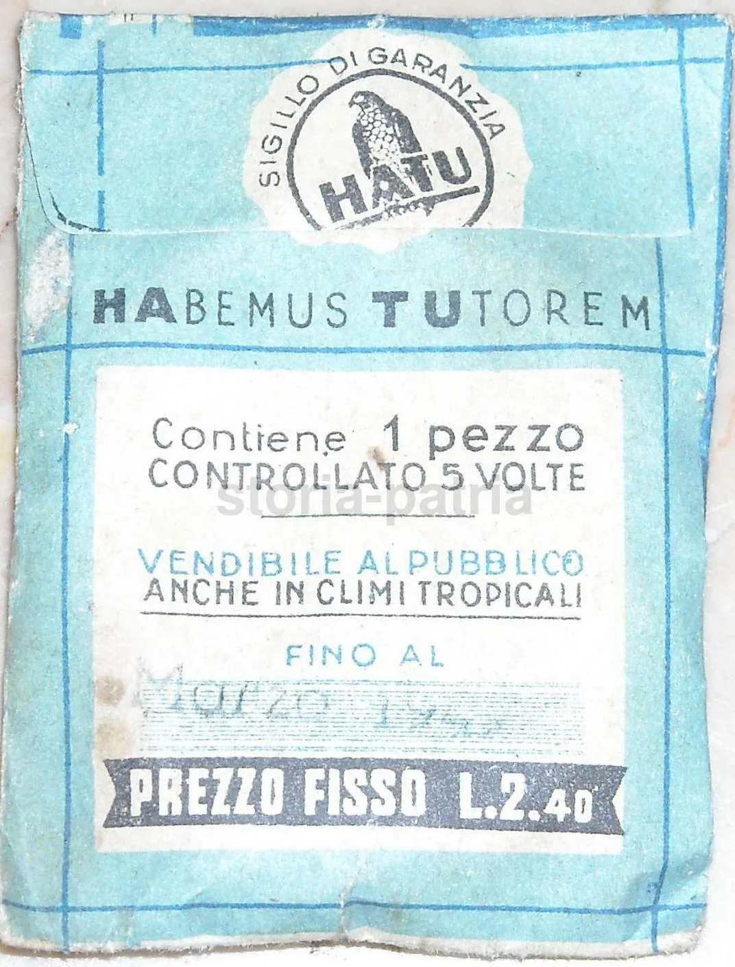 Bologna - Pharmacy, Contraception, Hatu "Perla d'Argento", Collectible Condom