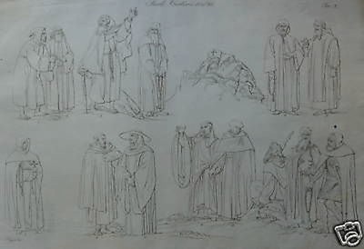 Ordini Religiosi, Monastici E Cavallereschi: Antica Incisione Bernati E Gazzotto