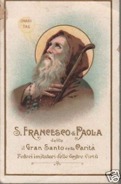 Calabria. San Francesco Di Paola. Antica Cromolitografia, Santino Da Collezione