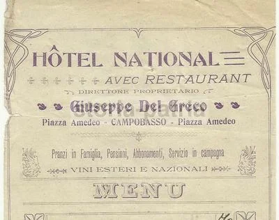 Molise, Campobasso, Hotels, Cuisine, Wine, Antique Advertising, Collectible Menu