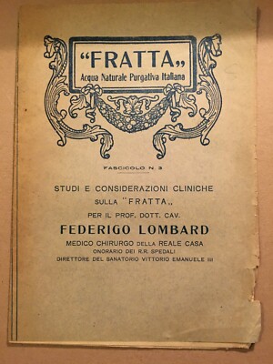 Medicina Sanitaria: Acqua Purgativa Fratta, Dr. Lombard, Bertinoro, Serravalle, Novi