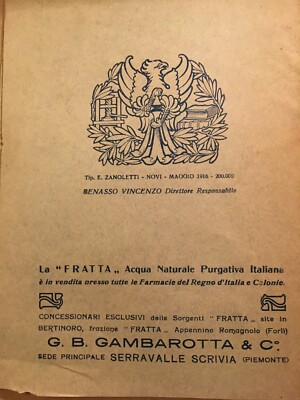 Medicina Sanitaria: Acqua Purgativa Fratta, Dr. Lombard, Bertinoro, Serravalle, Novi