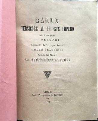 Abruzzo, Chieti: Teatro, Musica, Danza. Tersicore, Franchi, Francioli, Giorgi, 1894