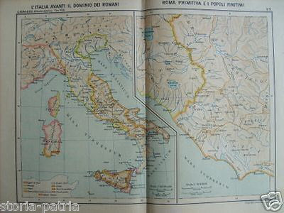 Italia Preromana, Lazio, Anzio, Umbria, Abruzzo, Ostia, Ardea. Mappa Geografica Di Locchi