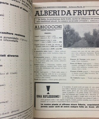 Agraria, Botanica, Ortaggi: Catalogo Pubblicitario, Marche, Civitanova Marche, Giustozzi, 1939