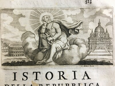 Roma: Vaticano, San Pietro E Colosseo. Antica Testatina Figurata Di Giuseppe Abbiati, Inizio XVIII Secolo