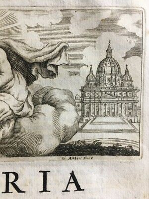Roma: Vaticano, San Pietro E Colosseo. Antica Testatina Figurata Di Giuseppe Abbiati, Inizio XVIII Secolo