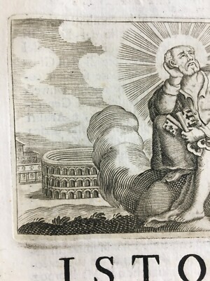 Roma: Vaticano, San Pietro E Colosseo. Antica Testatina Figurata Di Giuseppe Abbiati, Inizio XVIII Secolo