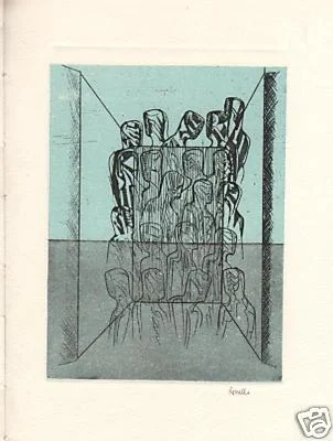 Mario Rossello: Incisione Originale all'Acquaforte (circa Anni '60)
