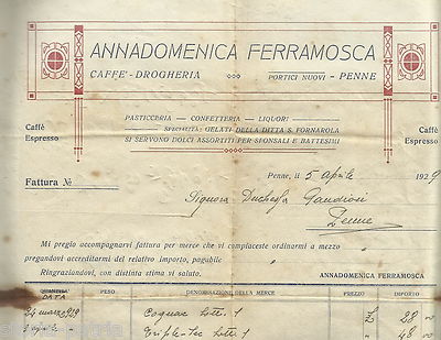 Abruzzo, Penne: Ferramosca Alimentari, Caffè E Liquori. Nobiltà Locale: Gaudiosi, 1929