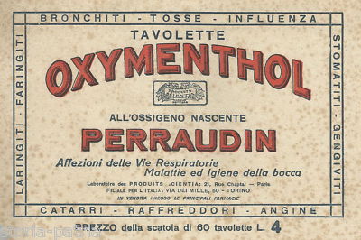 Medicina, Farmaceutica, Chimica, Medicinali: Balsamico Oxymenthol Perraudin, Stampa