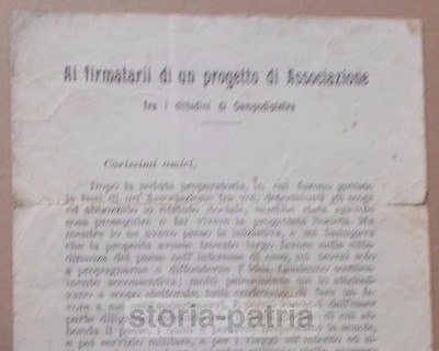 Molise, Campobasso, Campodipietra: Associazionismo, Storia Locale, Volantino d'Epoca