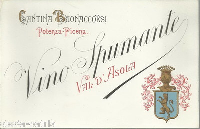 Marche, Potenza Picena: Enologia, Cantina Buonaccorsi, Val d'Asola, Spumante, Araldica