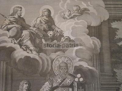 Antica Grande Stampa Popolare Devozionale Di San Nicola Di Bari
