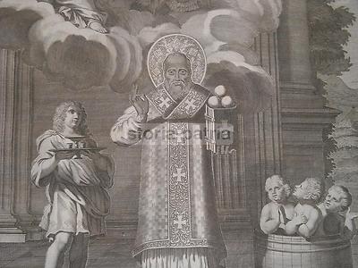 Antica Grande Stampa Popolare Devozionale Di San Nicola Di Bari