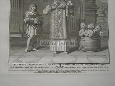 Antica Grande Stampa Popolare Devozionale Di San Nicola Di Bari
