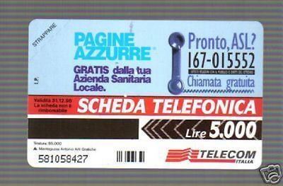 Puglia Sanitaria, Scheda Telefonica Da Collezione Pagine Azzurre
