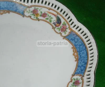 Piatto Decorativo in Porcellana Schumann Bavaria con Decori di Uccelli