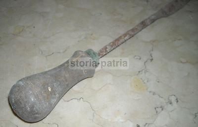 Attrezzo Decorativo d'Epoca, Inusuale Raspa In Metallo E Legno