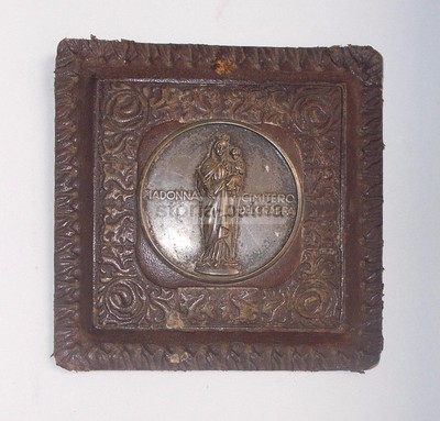 Militaria, Arte Devozionale, Grappa, Madonna Con Bambino, Placchetta Antica