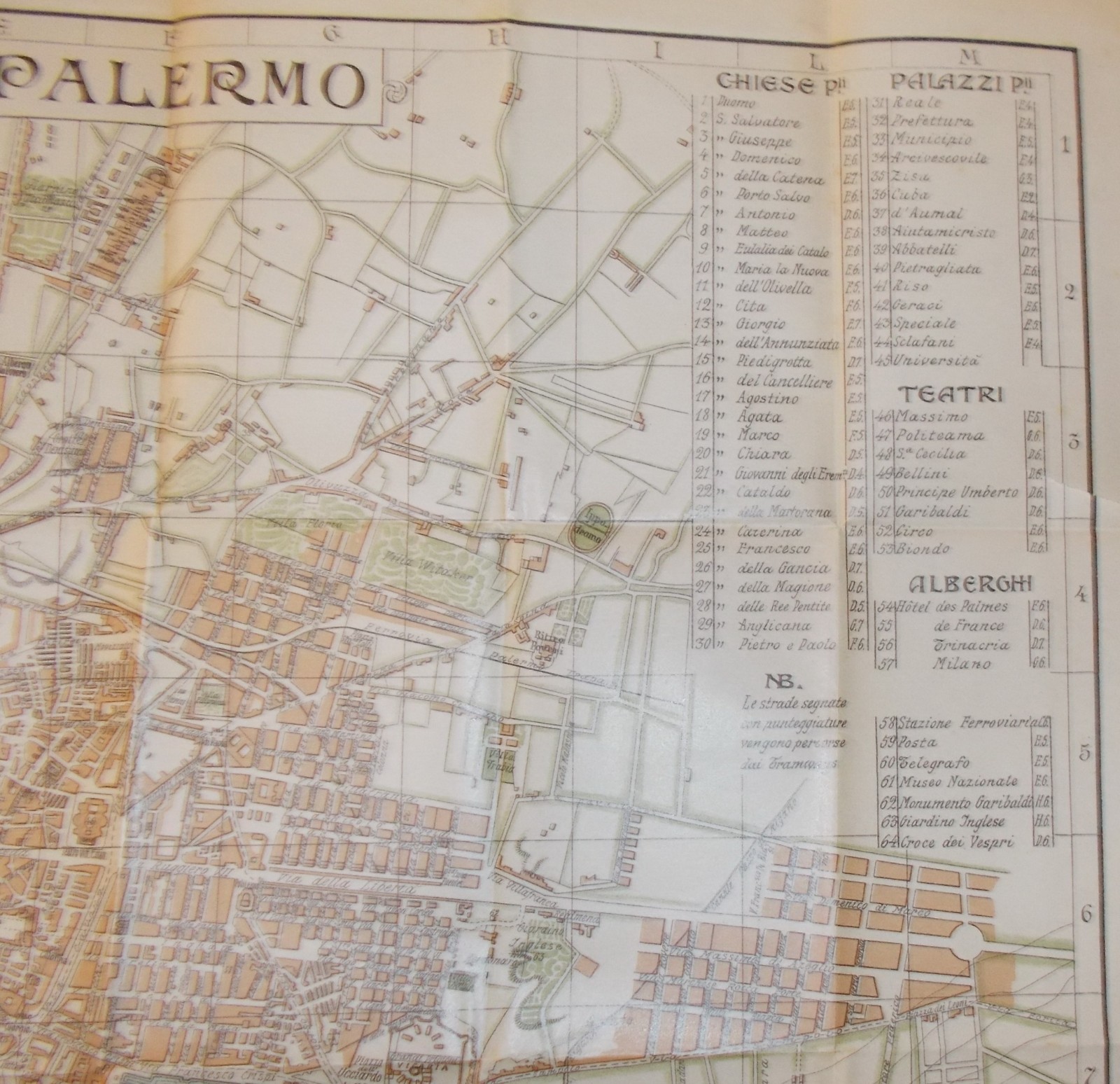 Palermo: Antica Cartografia, Mappa Topografica, Viabilità E Monumenti