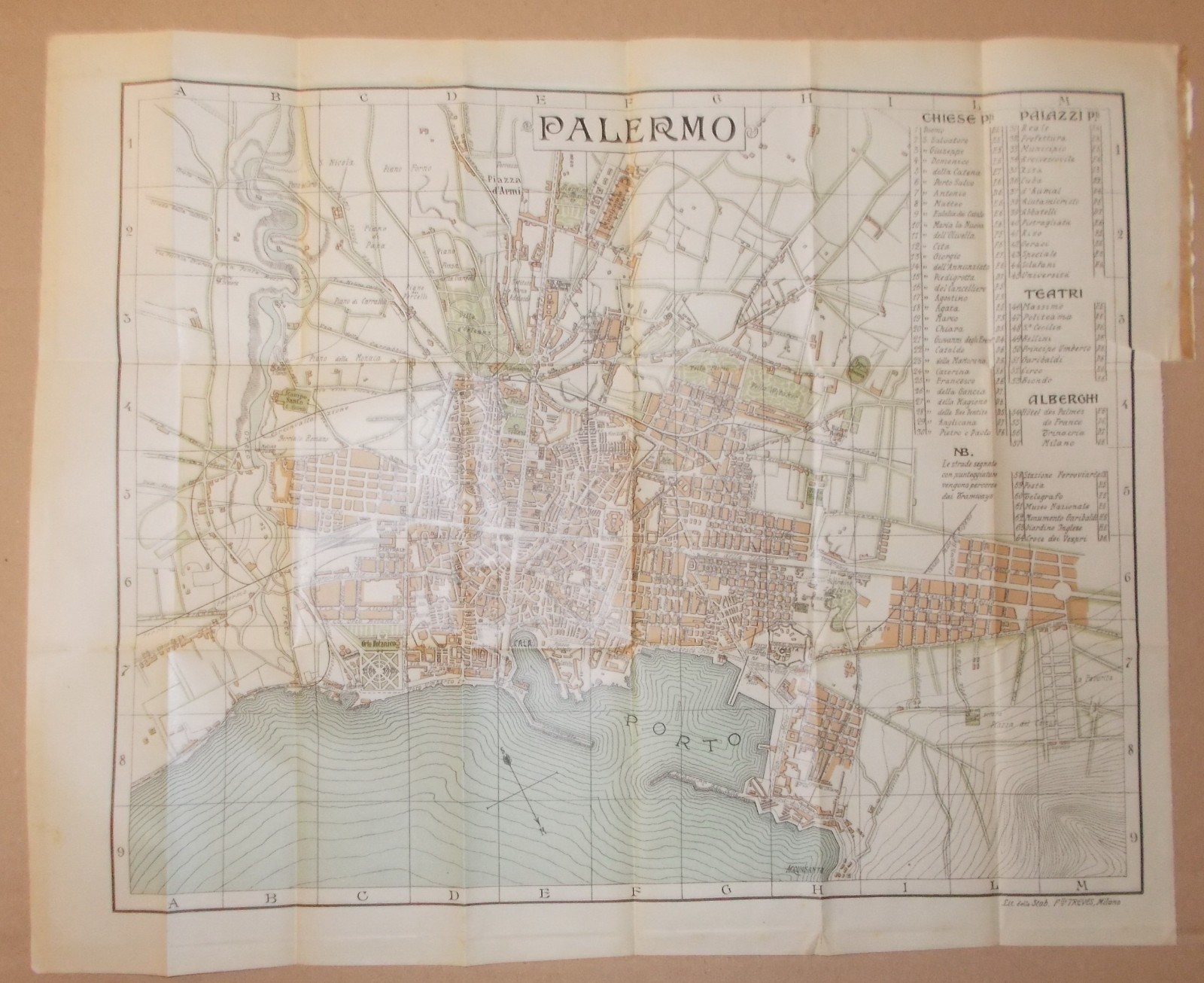 Palermo: Antica Cartografia, Mappa Topografica, Viabilità E Monumenti