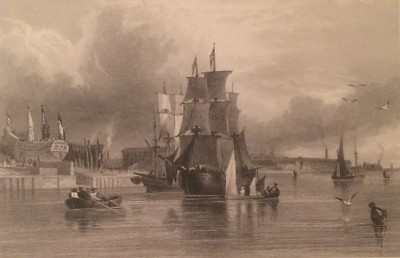 Emigrazione: Antica Veduta Con Veliero Per Emigranti, Austin E Wallis, 1847
