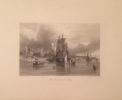 Emigrazione: Antica Veduta Con Veliero Per Emigranti, Austin E Wallis, 1847