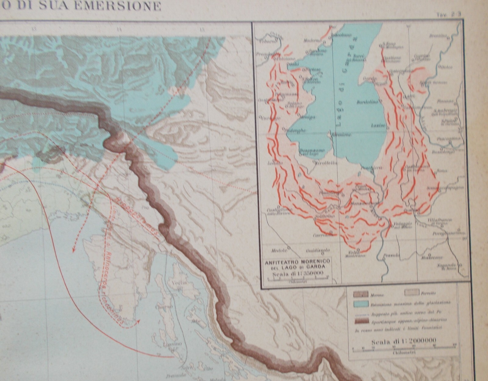 Cartografia Dell'Italia Settentrionale: Geologia, Valle Del Po, Garda E Carso, 1927