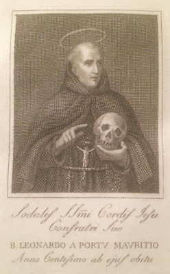 Antica Stampa Popolare Devozionale: Porto Maurizio, San Leonardo. Incisione Dell'Ottocento.