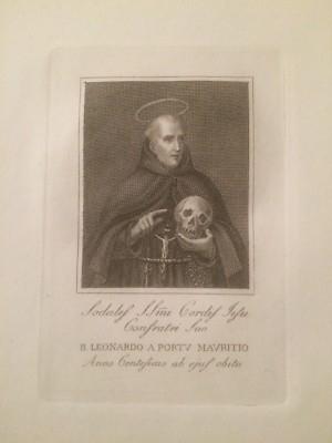 Antica Stampa Popolare Devozionale: Porto Maurizio, San Leonardo. Incisione Dell'Ottocento.