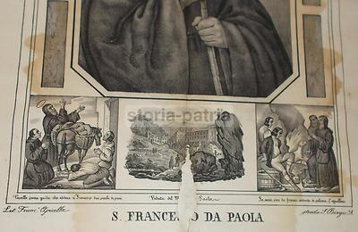 Calabria, Paola: Antica Stampa Popolare Devozionale Di San Francesco Di Paola, Apicella (Napoli)