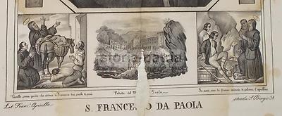 Calabria, Paola: Antica Stampa Popolare Devozionale Di San Francesco Di Paola, Apicella (Napoli)
