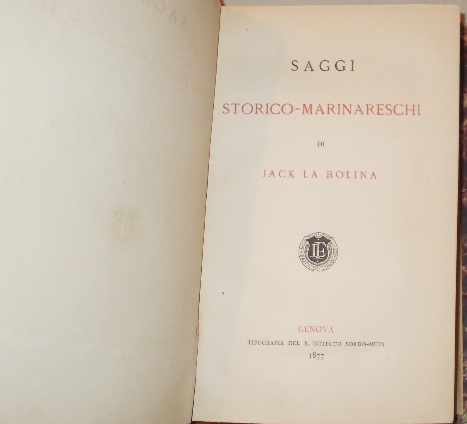 Saggi Storico Marinareschi Jack La Bolina (1877)