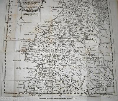 America: Panama, Cartagena, Quito, Granata, Popayan   Antica Cartografia Decorativa Del '700