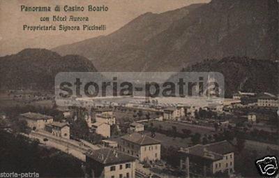 Casino Boario, Hotel Aurora, Piccinelli. Veduta Panoramica, 1918. Cartolina Pubblicitaria