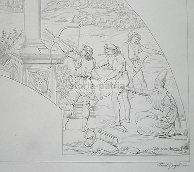 Arte Antica, Lunetta Animata: Scena Di San Sebastiano, Incisore Garzoli, Fattore, '800