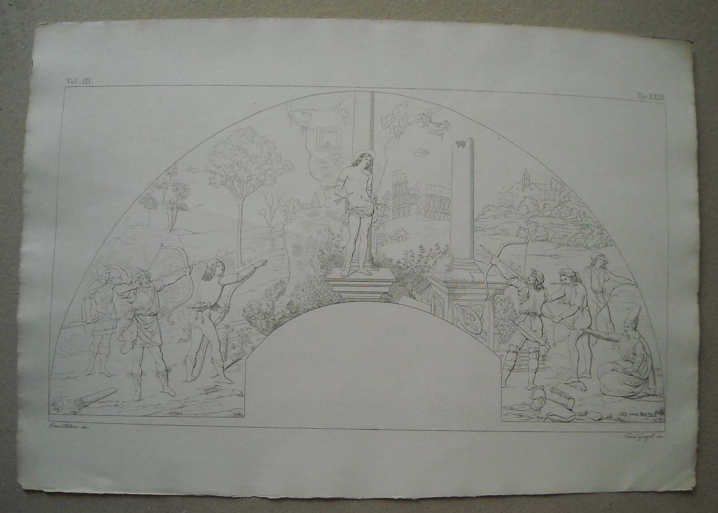 Arte Antica, Lunetta Animata: Scena Di San Sebastiano, Incisore Garzoli, Fattore, '800
