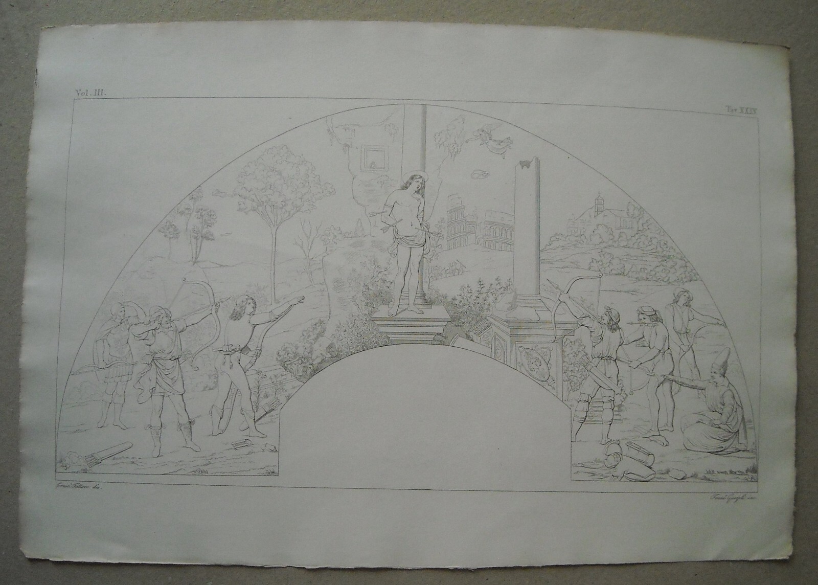 Arte Antica, Lunetta Animata: Scena Di San Sebastiano, Incisore Garzoli, Fattore, '800