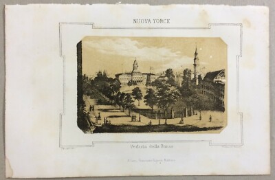 Stati Uniti d'America, New York: Antica Veduta Del Palazzo Della Borsa
