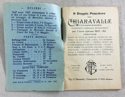 Il Doppiopescatore Di Chiaravalle Almanacco Lunario 1937