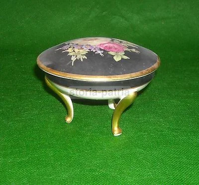 Lindner Kueps Bavaria Porcelain Box with Floral Decoration