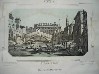 Veneto, Venezia, Ponte Di Rialto. Barbieri, Terzaghi, Pagnoni, XIX Secolo