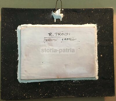 Mattonella In Ceramica Dipinta, Castelli (Teramo)   R. Troisi, Bimbo E Cane