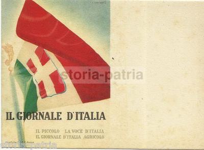 Araldica Tricolore Savoia, Periodici d'Epoca, Il Giornale D'Italia, Cartolina Pubblicitaria Capitani